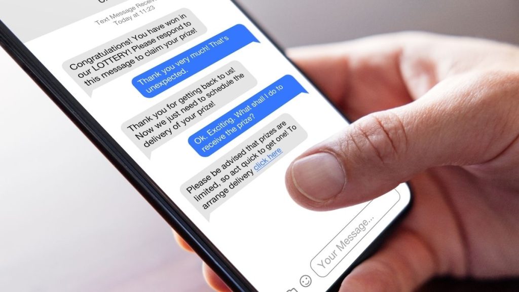 SMS phishing, Viber, Whatsapp, sms, message Shutterstock
